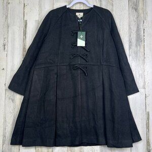 NEW! Tuckernuck Blair Bow Coat Dress In‎ Black Womens Plus Size 2XL w Pockets